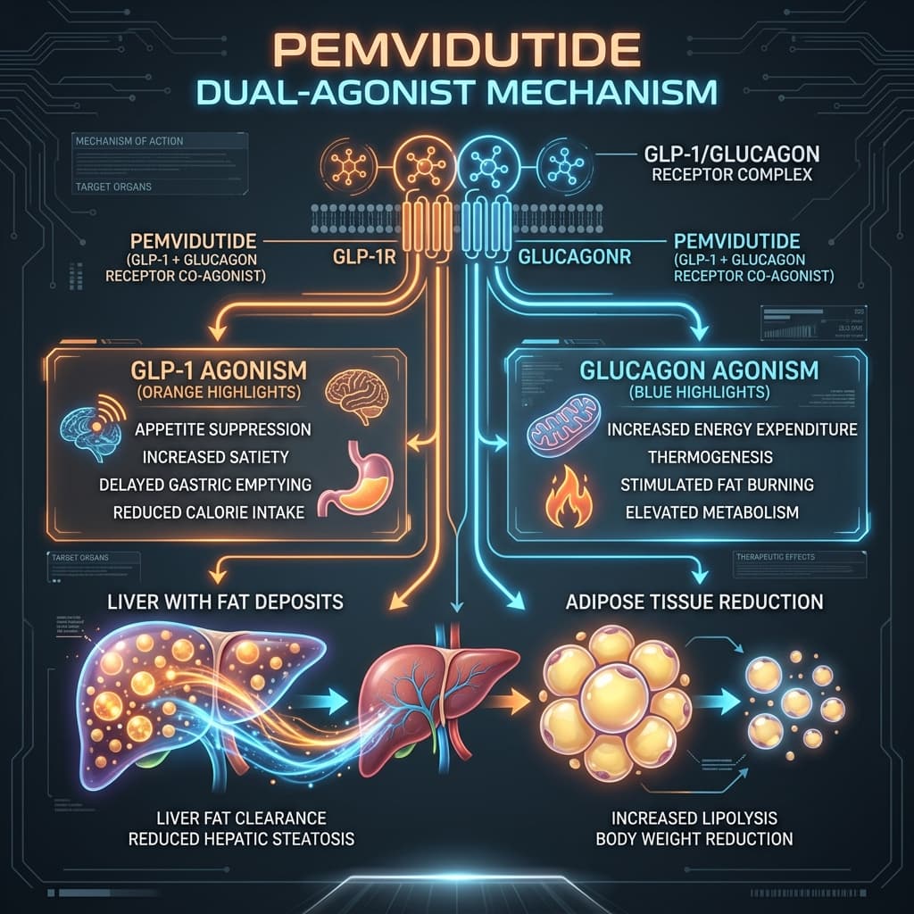 Pemvidutide: GLP-1 + Glucagon Synergy Pemvidutide Dual-Agonist Mechanism