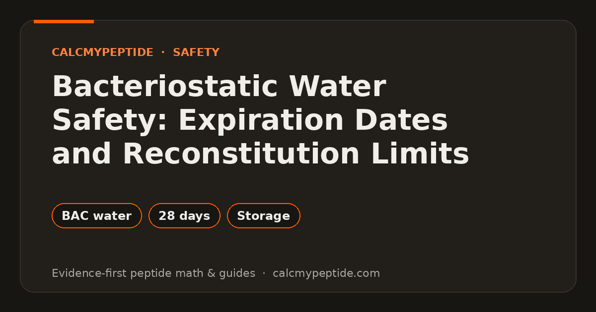 Bacteriostatic Water Safety: Expiration Dates and Reconstitution Limits
