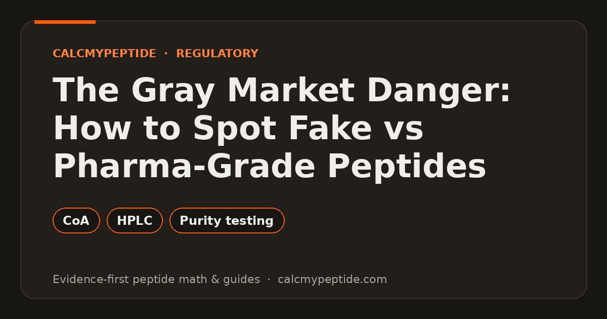 The Gray Market Danger: How to Spot Fake vs Pharma-Grade Peptides