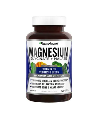 FarmHaven Magnesium Glycinate + Malate with added Vitamin D3