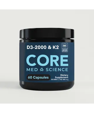 Core Med Science D3-2000 & K2, 60 capsules